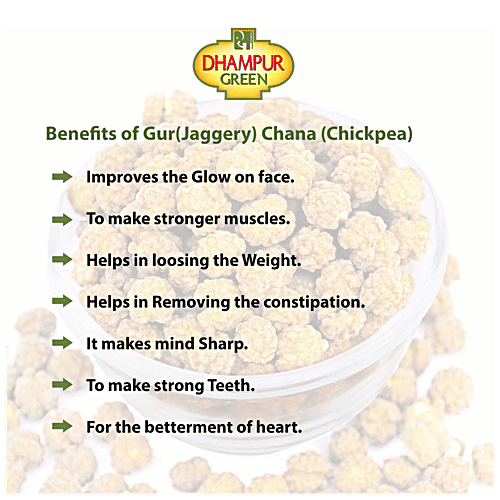 Dhampur Green Gur Chana, 150 g Pouch 