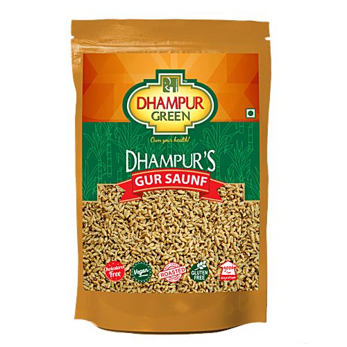 Dhampur Green Gur Saunf/Sompu, 150 g Pouch 