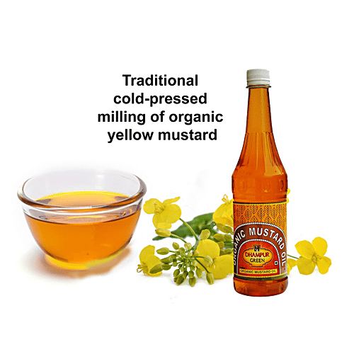 Dhampur Green Organic Mustard Oil, 700 ml Bottle 