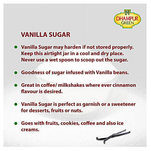 Dhampur Green Vanilla Sugar, 325 g Jar 