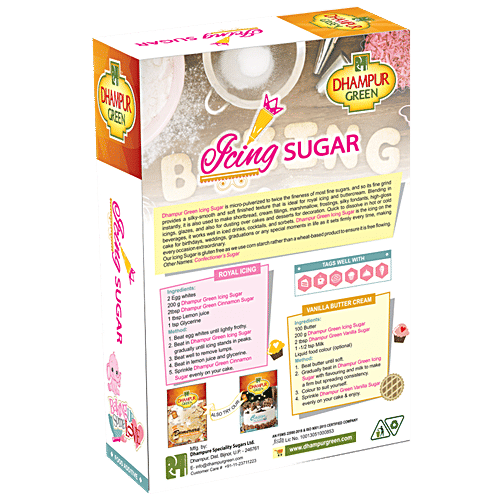 Dhampur Green Icing Sugar/Sakkare, 250 g Box 
