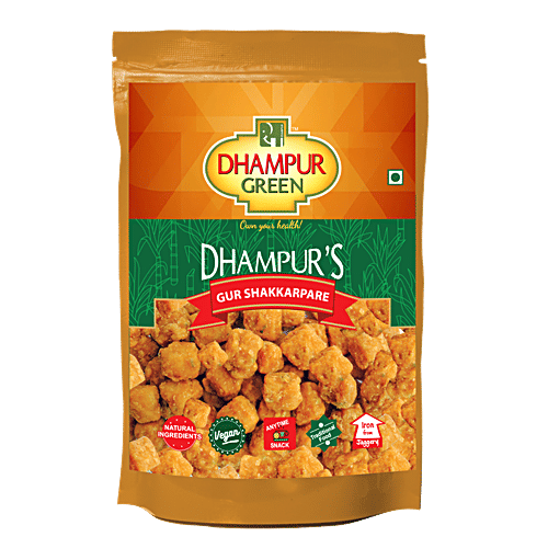 Dhampur Green Gur Shakkarpare, 150 g Pouch 