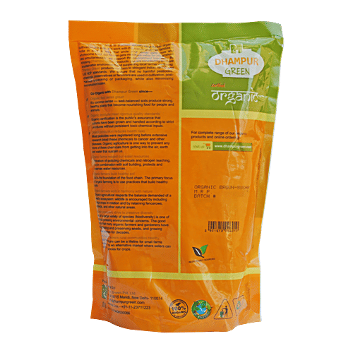 Dhampur Green Organic Brown Sugar/Sakkare, 500 g Pouch 