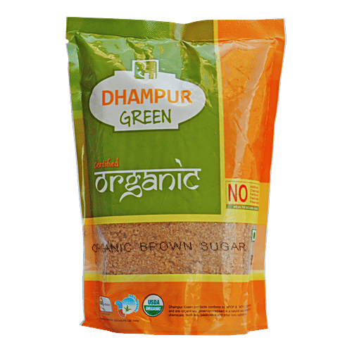 Dhampur Green Organic Brown Sugar/Sakkare, 500 g Pouch 