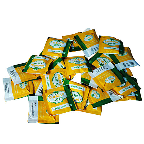 Dhampur Green White Sugar Sachet, 500 g Pouch 
