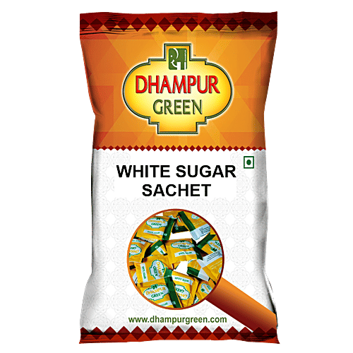 Dhampur Green White Sugar Sachet, 500 g Pouch 