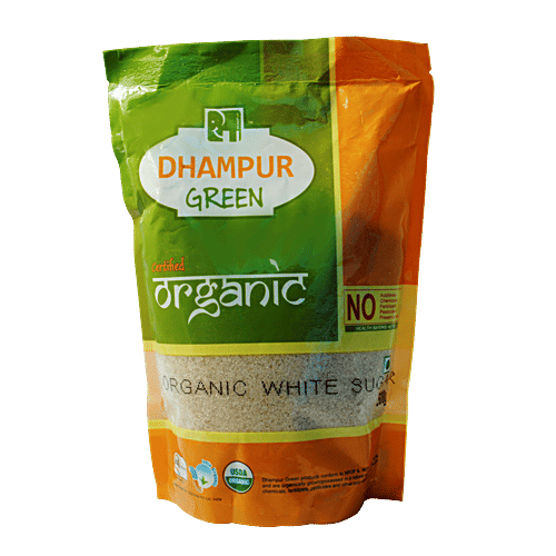 Dhampur Green Organic White Sugar/Sakkare, 500 g Pouch 