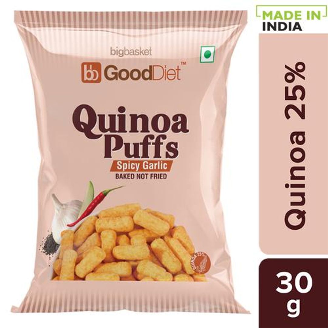GoodDiet Quinoa Puffs - Spicy Garlic, 30 g 