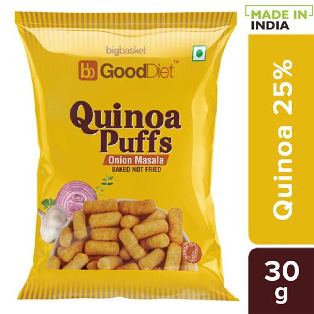 GoodDiet Quinoa Puffs - Onion Masala, 30 g 