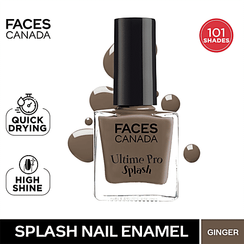 Faces Canada Splash Nail Enamel - Quick-Drying, Long-Lasting, 8 ml Ginger 37 Chip Defying Formula