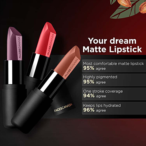 Faces Canada Weightless Matte Finish Lipstick - Highly Pigmented, 4 g Subtle Mauve 10