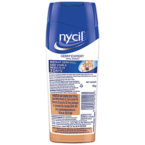 Nycil Prickly Heat Powder - Cool Chandan With Sandalwood Fragrance, 150 g (Get Free Glucon-D Orange 100gm Worth Rs 41) 