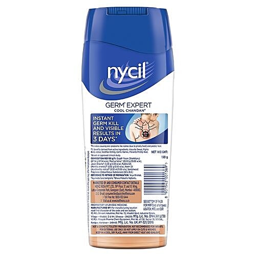 Nycil Prickly Heat Powder - Cool Chandan With Sandalwood Fragrance, 150 g (Get Free Glucon-D Orange 100gm Worth Rs 41) 