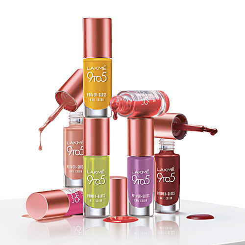 Lakme 9 to 5 Primer + Gloss Nail Color, 6 ml Lilac Link 