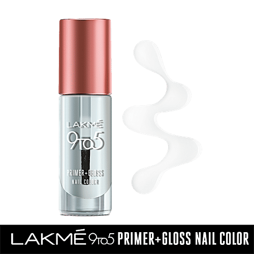 Lakme 9 to 5 Primer + Gloss Nail Color, 6 ml Top Coat 