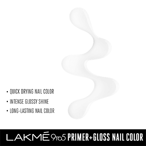 Lakme 9 to 5 Primer + Gloss Nail Color, 6 ml Top Coat 
