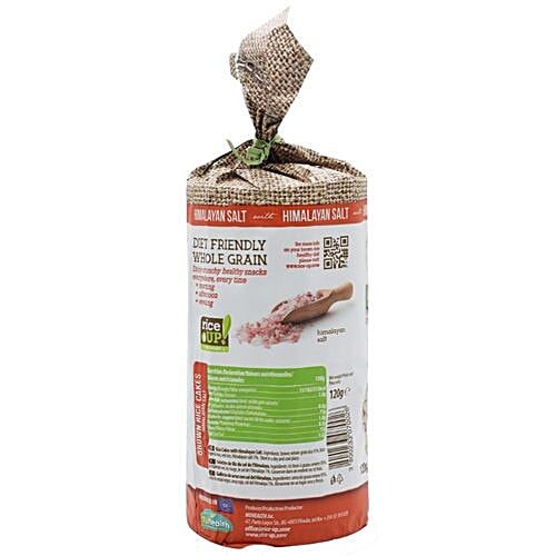 Riceup Brown Rice Cakes - Himalayan Salt, Vegan, 120 g Vegan, Gluten Free