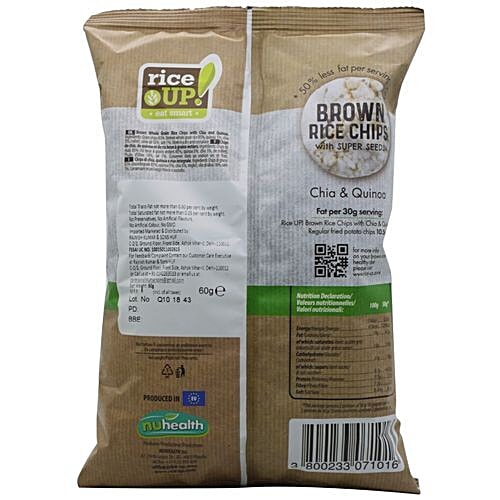 Buy Riceup Brown Rice Chips Chia & Quinoa, Vegan Online at Best Price