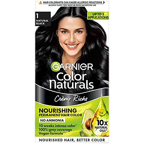 Garnier Color Naturals Mini, 35 ml + 30 g Shade 100 Natural Black 100% Grey Coverage & No Ammonia