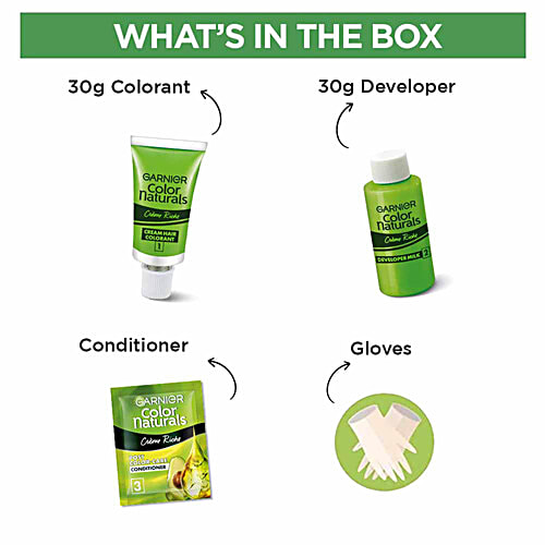 Garnier Color Naturals Mini, 35 ml + 30 g Shade 100 Natural Black 100% Grey Coverage & No Ammonia