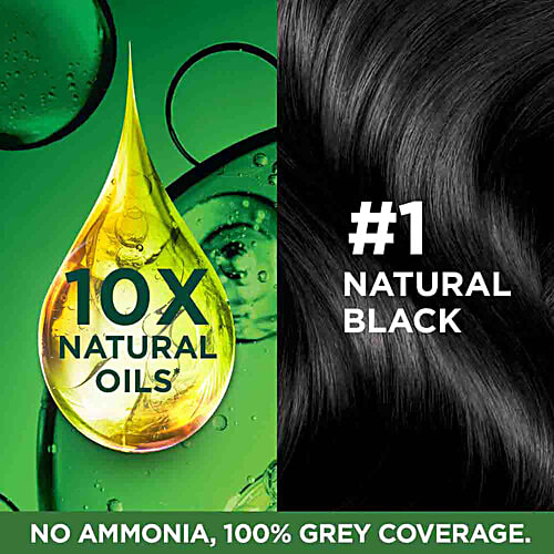 Garnier Color Naturals Mini, 35 ml + 30 g Shade 100 Natural Black 100% Grey Coverage & No Ammonia