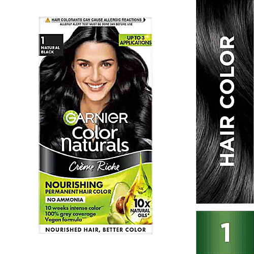 Garnier Color Naturals Mini, 35 ml + 30 g Shade 100 Natural Black 100% Grey Coverage & No Ammonia
