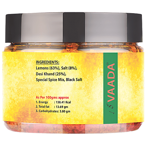 Vaada Khatta Meetha Lemon Pickle - Homemade, Pure, No Preservatives, 300 g  