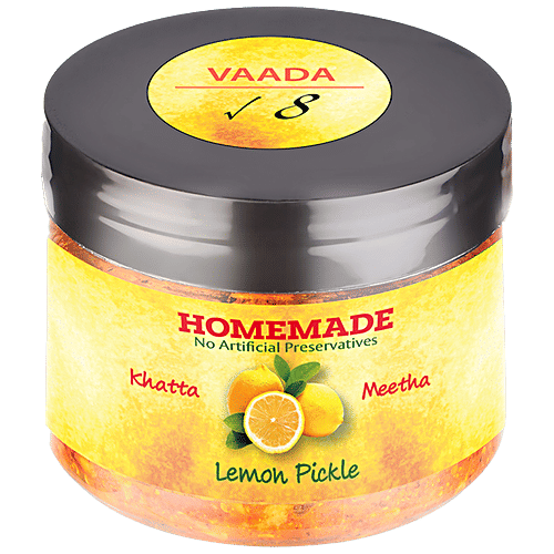 Vaada Khatta Meetha Lemon Pickle - Homemade, Pure, No Preservatives, 300 g  