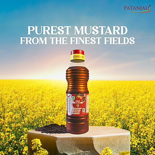 Patanjali Fortified Mustard Oil, 200 ml Bottle Fortified with Vitamins A & D