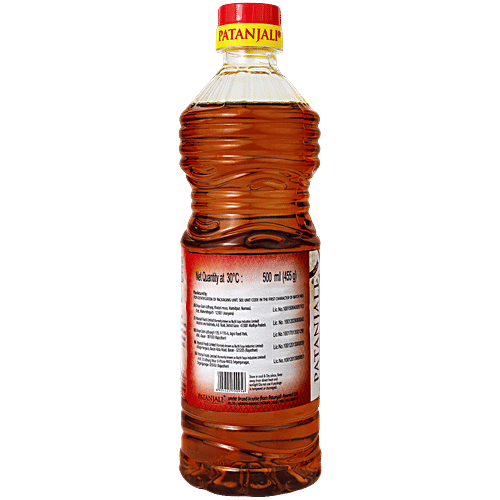 Patanjali Fortified Mustard Oil, 500 ml Bottle Fortified with Vitamins A & D