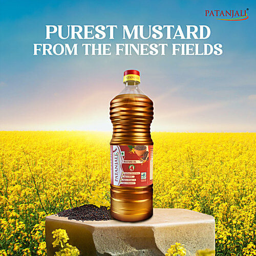 Patanjali Fortified Mustard Oil, 500 ml Bottle Fortified with Vitamins A & D