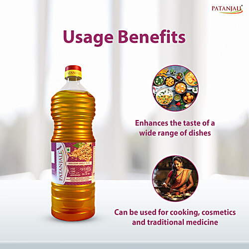 Patanjali Virgin Sesame Gingelly/Til Oil, 1 L Bottle 