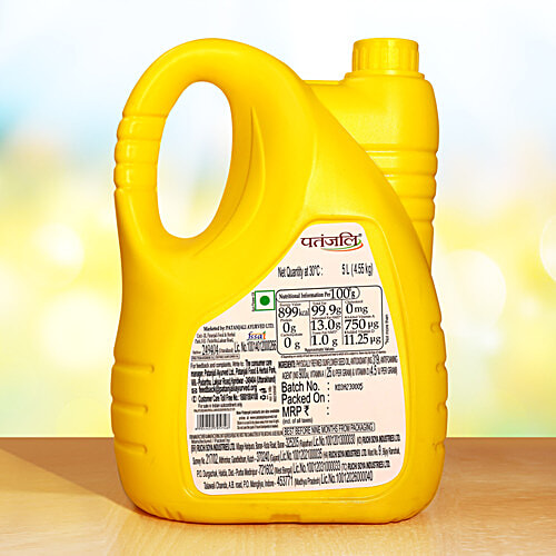 Patanjali Sunflower Oil, 5 L Jar Zero Cholesterol, Natural Cooking Oil