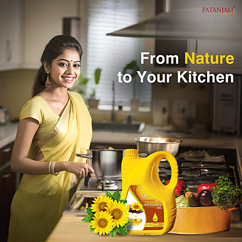 Patanjali Sunflower Oil, 5 L Jar Zero Cholesterol, Natural Cooking Oil