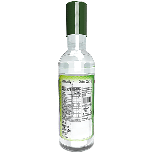 Patanjali Virgin Coconut Oil, 250 ml Bottle Edible Oil for Cooking, Zero Cholesterol, Zero Trans Fatty Acids