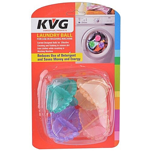 Kvg Laundry Ball For Washing Machine - Assorted Colour, 4 pcs