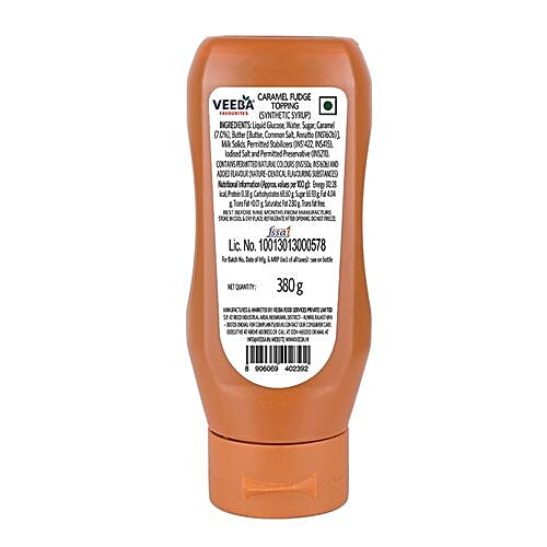 Veeba Caramel Fudge Topping, 380 g Pet Jar 