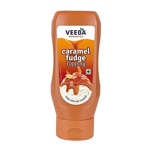 Veeba Caramel Fudge Topping, 380 g Pet Jar 
