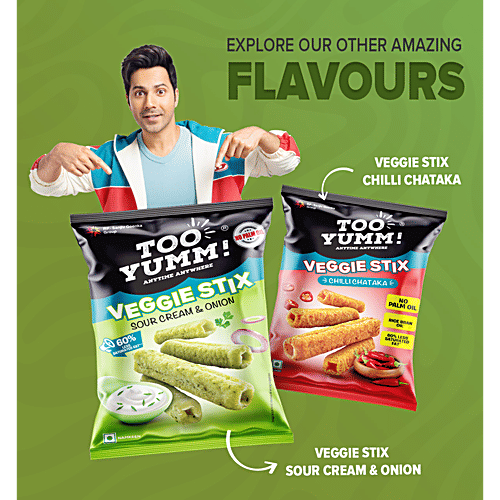 Too Yumm! Sour Cream & Onion Veggie Stix, 75 g Zero Cholesterol