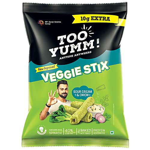 Too Yumm! Veggie Stix - Sour Cream & Onion, 72 g Get 10 gm Free 