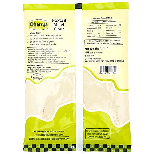 Buy Dhanya Foxtail Millet Flour Online at Best Price of Rs 100 bigbasket