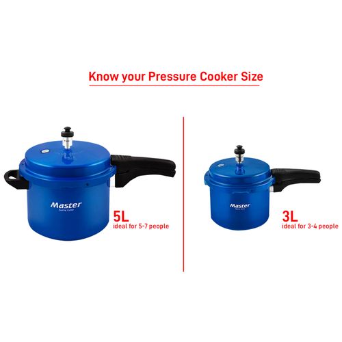 Buy Master Pressure Cooker - With Outer Lid, Aluminium, Aura, Blue ...