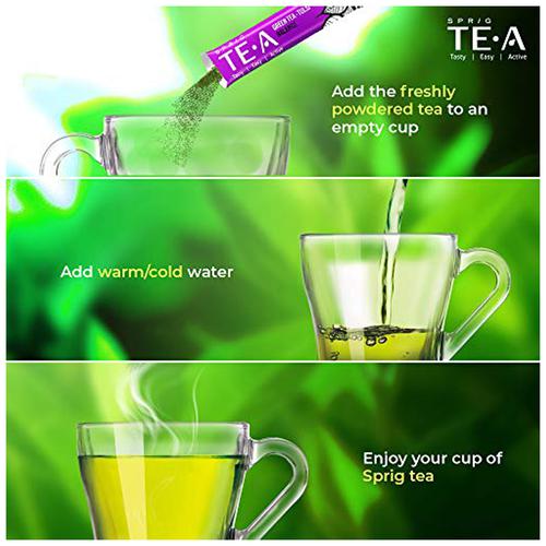 Sprig Tea Green Tea With Tulsi - Fully Soluble, Low Bitterness, Antioxidant-Rich, Boosts Immunity, 25 pcs Carton Box 