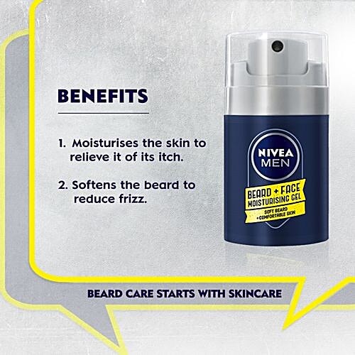 Nivea Beard & Face Gel - For Moisturisation, 50 ml Soft Beard + Comfortable Skin