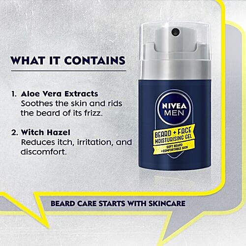 Nivea Beard & Face Gel - For Moisturisation, 50 ml Soft Beard + Comfortable Skin