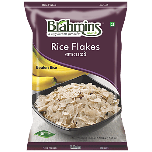 Brahmins Beaten Rice - Red Aval, 500 g No Cholesterol, No Trans Fat