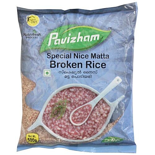 Pavizham Special Nice Matta Broken Rice, 500 g Pouch No Cholesterol, No Trans Fat