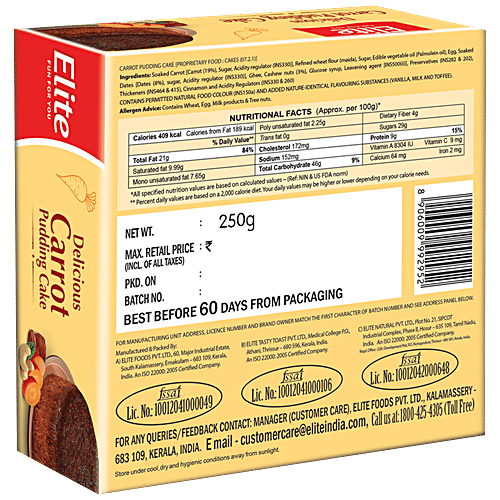Buy Elite Carrot Pudding Cake NonVeg Online at Best Price of Rs 130