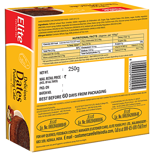 Buy Elite Dates Pudding Cake Online at Best Price of Rs 130 bigbasket