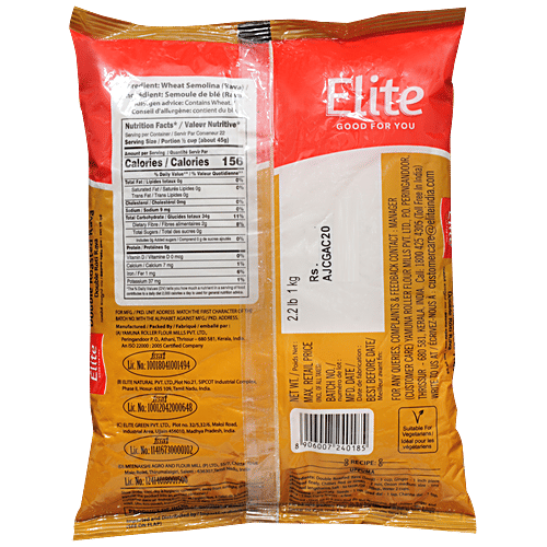 Elite Double Roasted Rava, 1 kg Pouch Zero Trans Fat